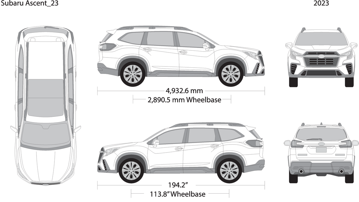 2023 Subaru Ascent V23 Vehicle Wrap Template