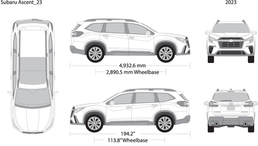 2023 Subaru Ascent V23 Vehicle Wrap Template