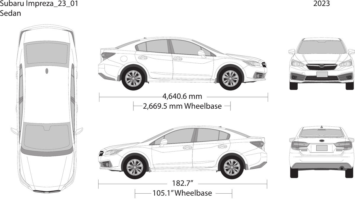 2023 Subaru Impreza vector wrap template, Design-Ready PDF - GravBase