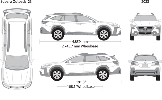 2023 Subaru Outback V23 Vehicle Wrap Template