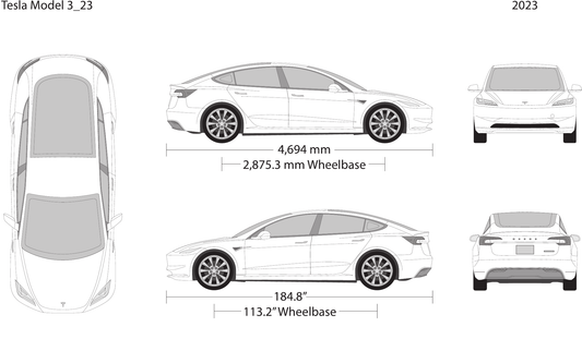 2023 Tesla Model 3 vector wrap template, Design-Ready PDF - GravBase