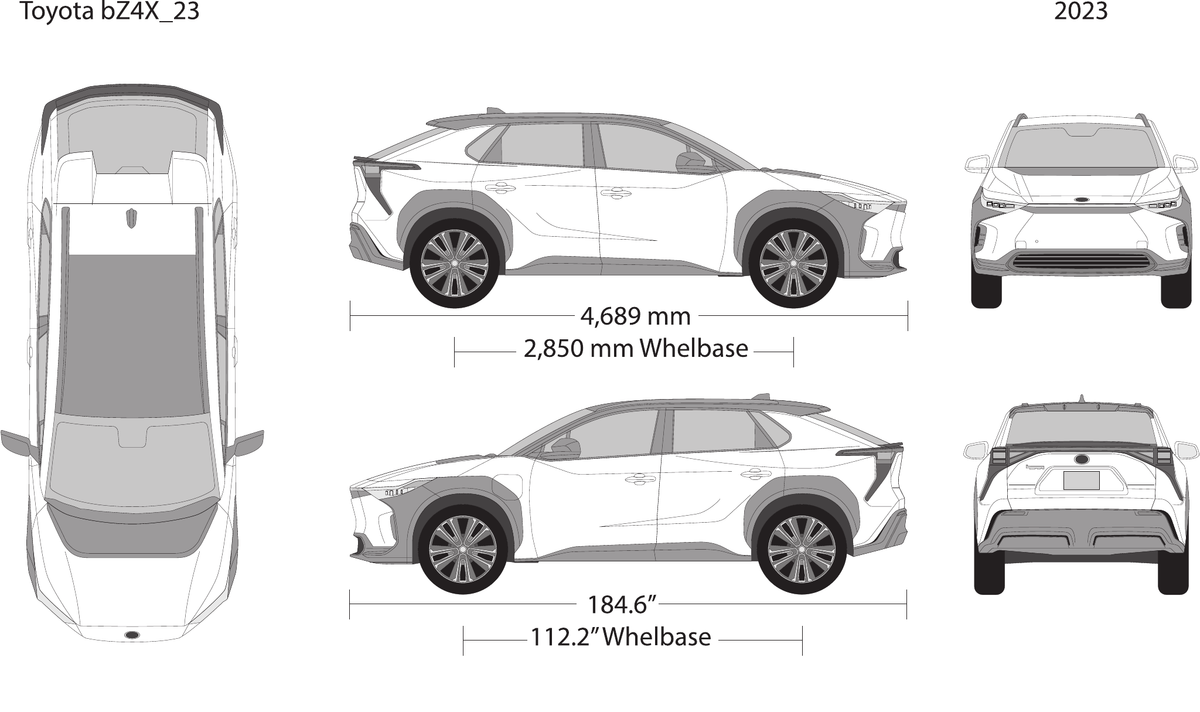 2023 Toyota Bz4X vector wrap template, Design-Ready PDF - GravBase