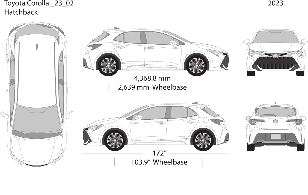 2023 Toyota Corolla vector wrap template V02, Design-Ready PDF - GravBase