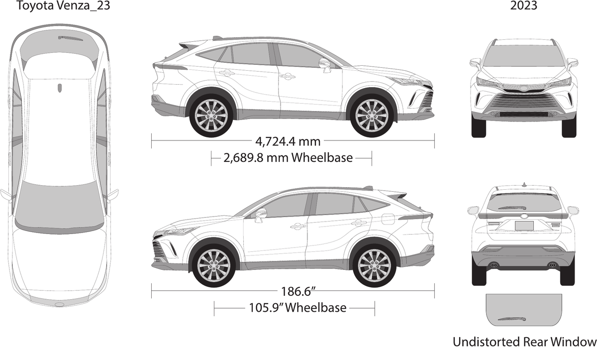2023 Toyota Venza vector wrap template, Design-Ready PDF - GravBase