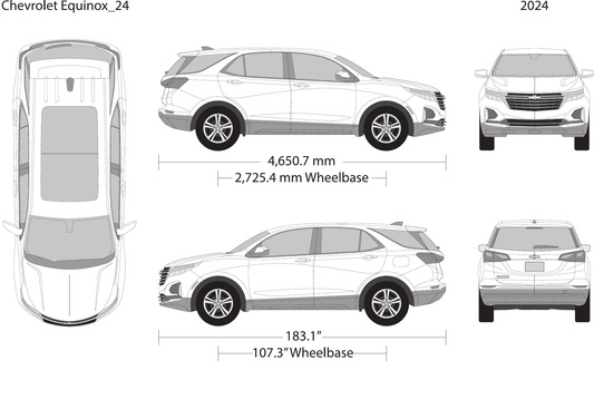 2024 Chevy Equinox vector wrap template, Design-Ready PDF - GravBase