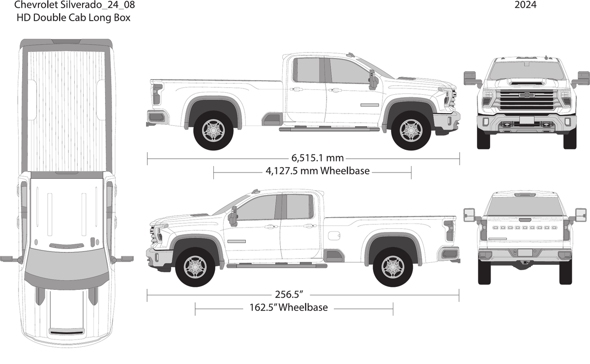 2024 Chevy Silverado 2500-3500 HD vector wrap template V08, Design-Ready PDF - GravBase