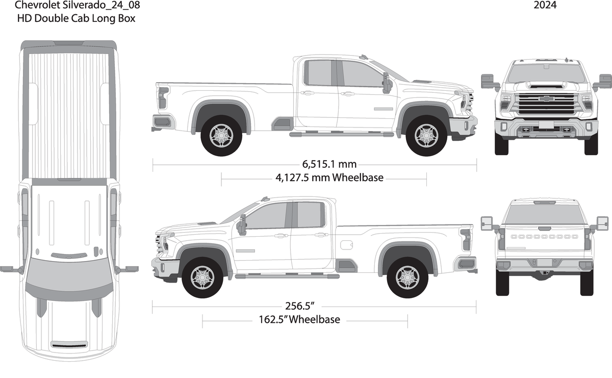 2024 Chevy Silverado 2500 3500 Hd V08 Vehicle Wrap Template