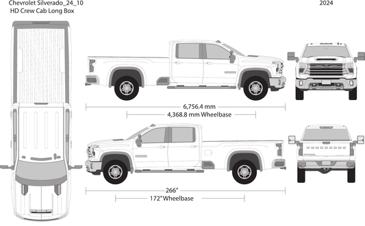 2024 Chevy Silverado 2500-3500 HD Vector Wrap Template - GravBase