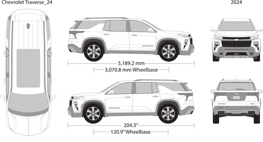 2024 Chevy Traverse Vector Wrap Template - GravBase