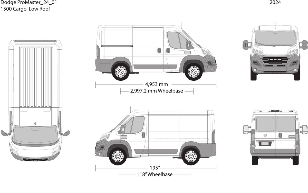 2024 Dodge Promaster vector wrap template V01, Design-Ready PDF - GravBase