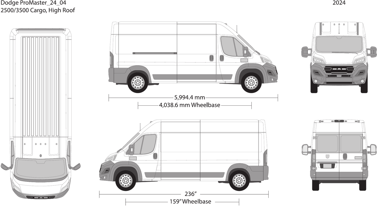 2024 Dodge Promaster vector wrap template V04, Design-Ready PDF - GravBase