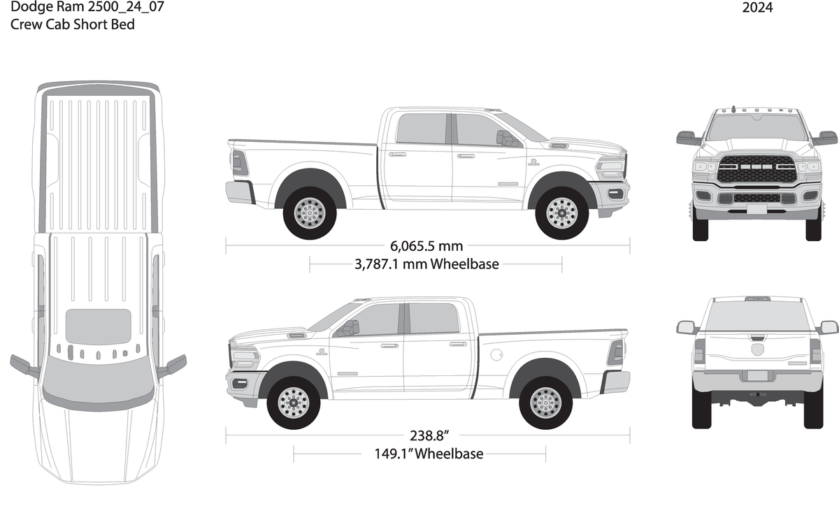 2024 Dodge Ram 2500 3500 V07 Vehicle Wrap Template