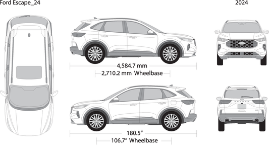 2024 Ford Escape V01 Vehicle Wrap Template