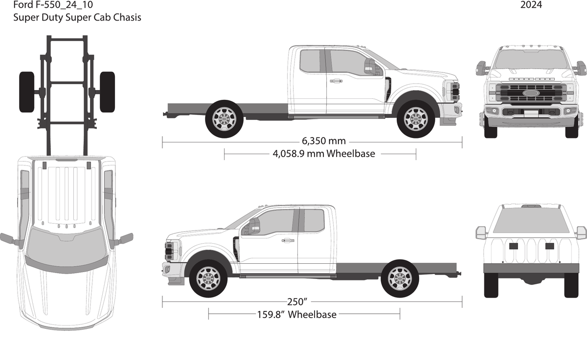 2024 Ford F-550 vector wrap template V10, Design-Ready PDF - GravBase
