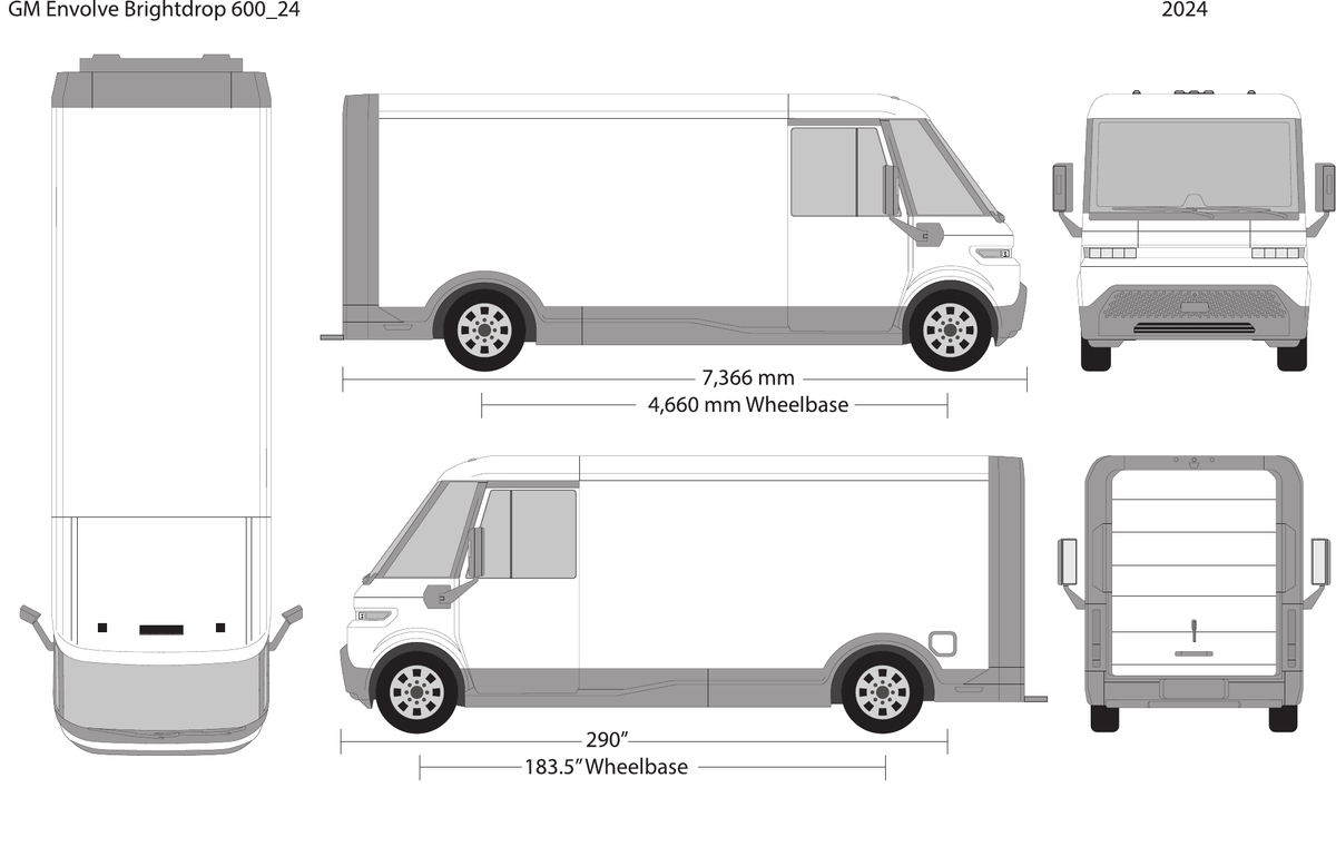 2024 GM Envolve Brightdrop 600 free vector vehicle wrap template - GravBase