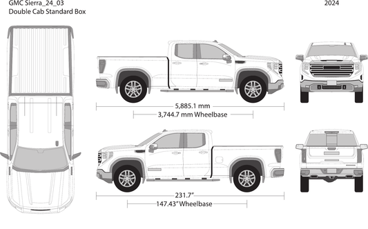 2024 GMC Sierra 1500 vector wrap template V03, Design-Ready PDF - GravBase