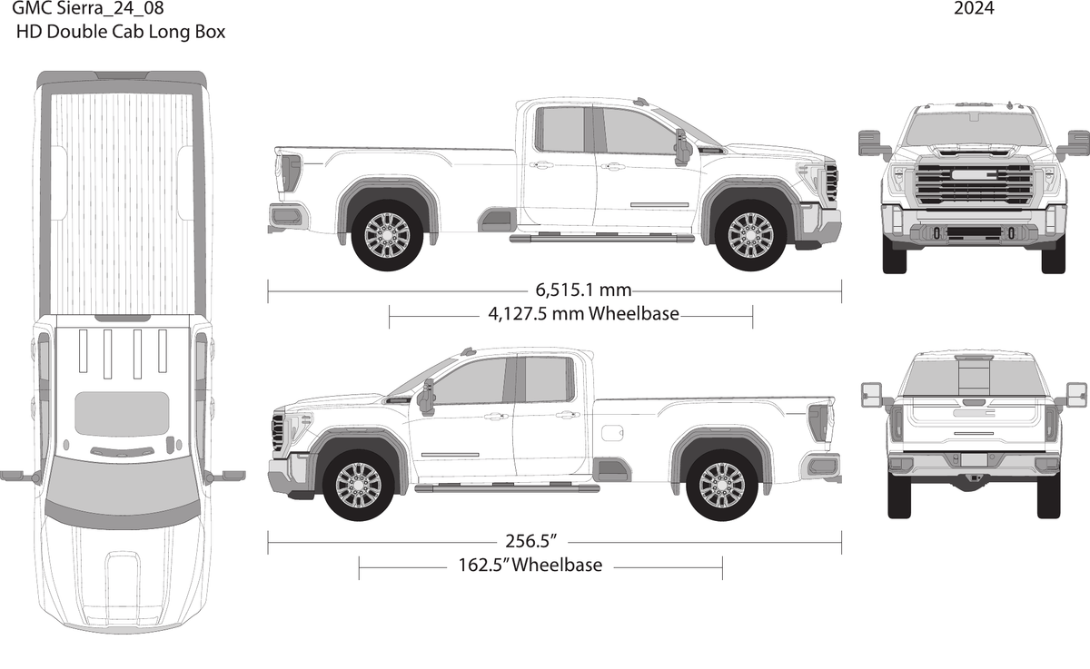 2024 GMC Sierra 2500-3500 HD vector wrap template V08, Design-Ready PDF - GravBase