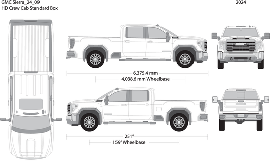 2024 Gmc Sierra 2500 3500 Hd V09 Vehicle Wrap Template