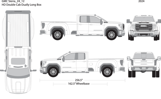2024 Gmc Sierra 2500 3500 Hd V12 Vehicle Wrap Template