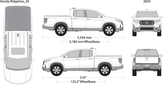 2024 Honda Ridgeline V24 Vehicle Wrap Template