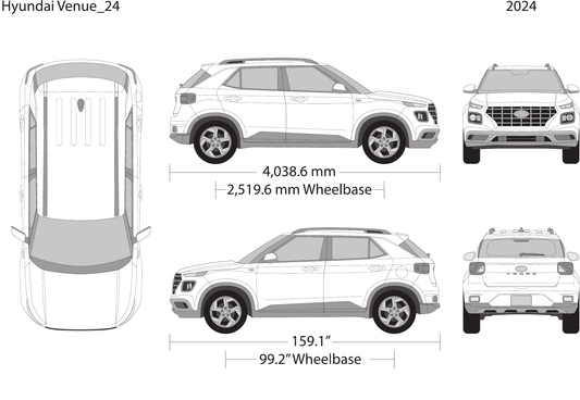2024 Hyundai Venue vector wrap template, Design-Ready PDF - GravBase