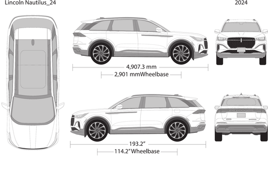 2024 Lincoln Nautilus vector wrap template, Design-Ready PDF - GravBase