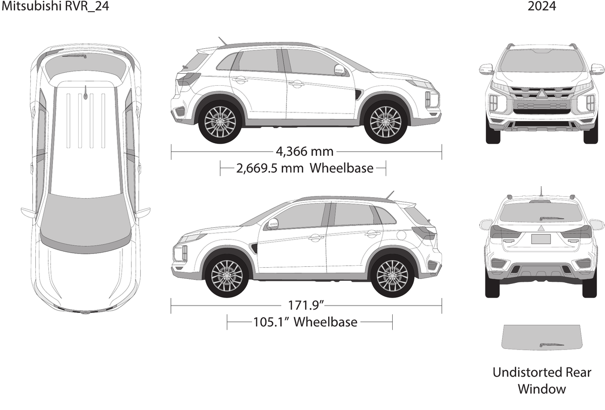 2024 Mitsubishi RVR vector wrap template, Design-Ready PDF - GravBase