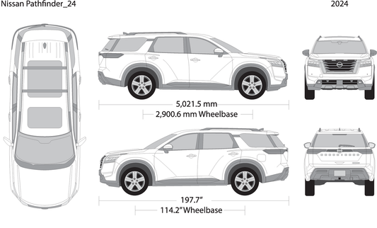 2024 Nissan Pathfinder V24 Vehicle Wrap Template