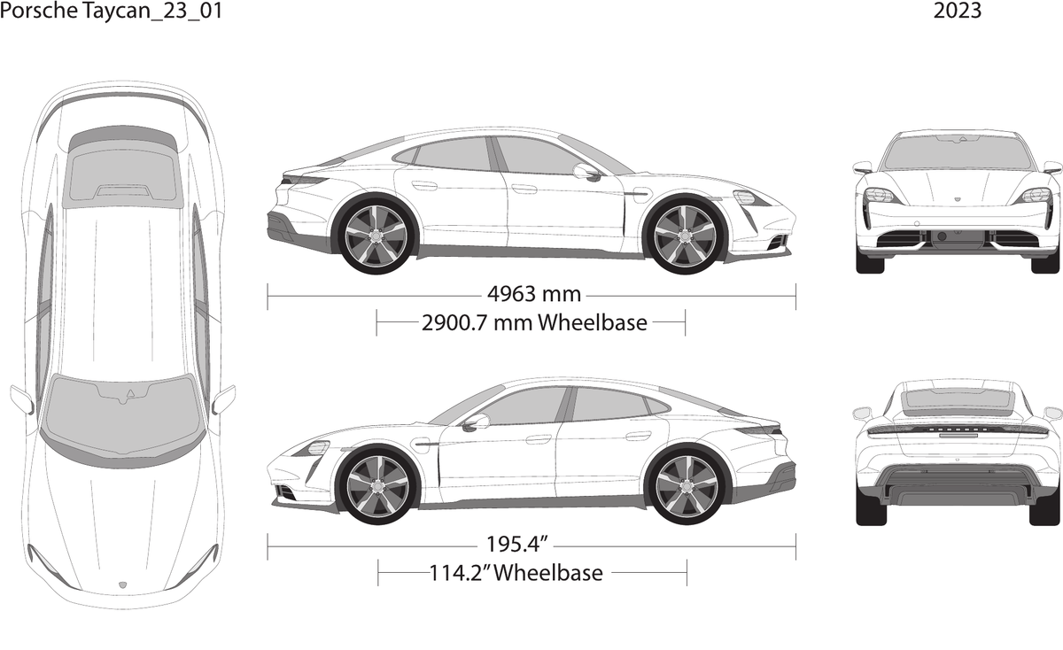 2024 Porsche Taycan vector wrap template, Design-Ready PDF - GravBase