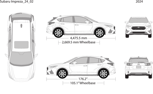 2024 Subaru Impreza vector wrap template, Design-Ready PDF - GravBase