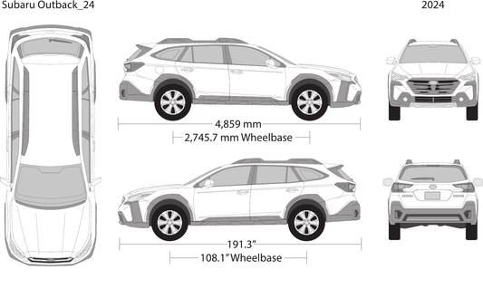 2024 Subaru Outback Vector Wrap Template - GravBase