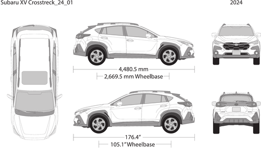 2024 Subaru XV Crosstrek vector wrap template, Design-Ready PDF - GravBase