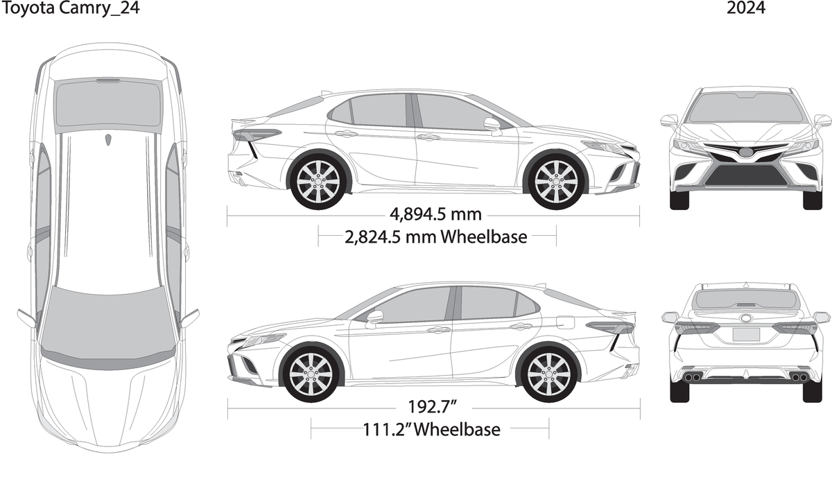 2024 Toyota Camry V24 Vehicle Wrap Template