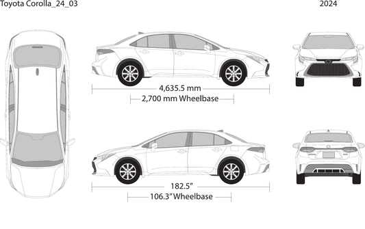 2024 Toyota Corolla vector wrap template V03, Design-Ready PDF - GravBase