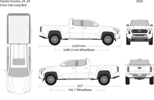 2024 Toyota Tacoma vector wrap template V03, Design-Ready PDF - GravBase