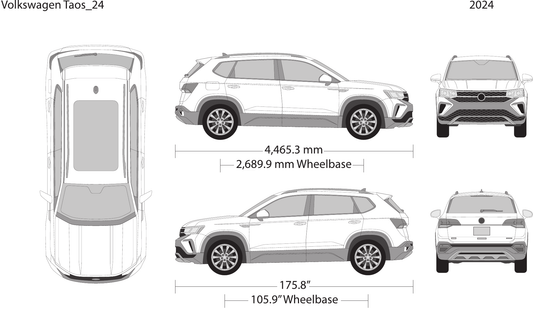 2024 Volkswagen Taos Vector Wrap Template - GravBase