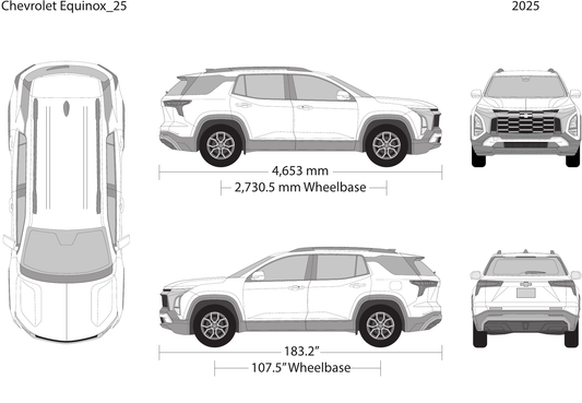 2025 Chevy Equinox vector wrap template, Design-Ready PDF - GravBase