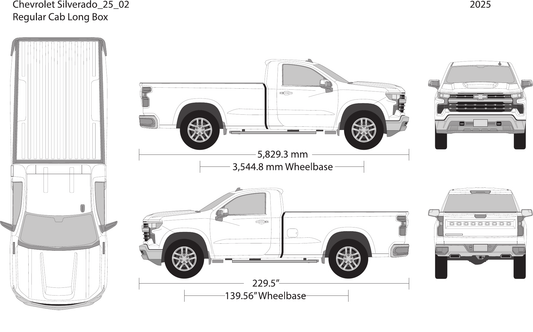 2025 Chevy Silverado 1500 Vector Wrap Template - GravBase