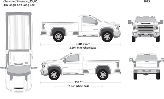 2025 Chevy Silverado 2500 3500 Hd V06 Vehicle Wrap Template