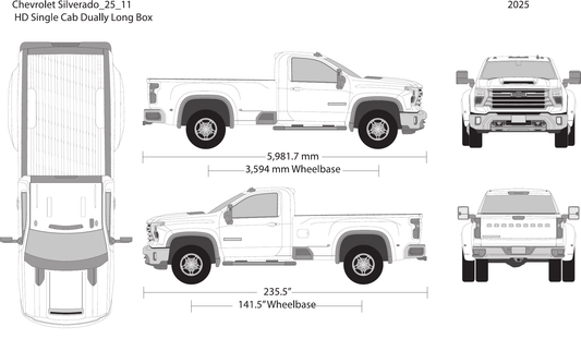 2025 Chevy Silverado 2500-3500 HD vector wrap template V11, Design-Ready PDF - GravBase