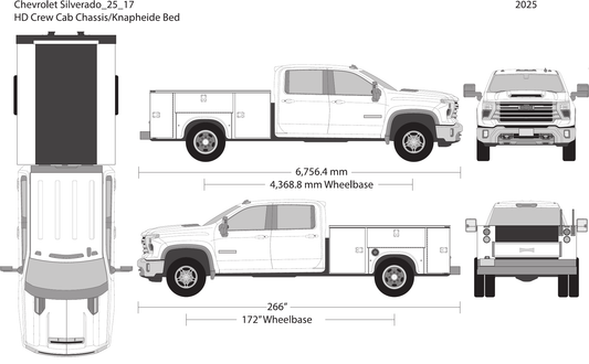 2025 Chevy Silverado 2500-3500 HD Vector Wrap Template - GravBase