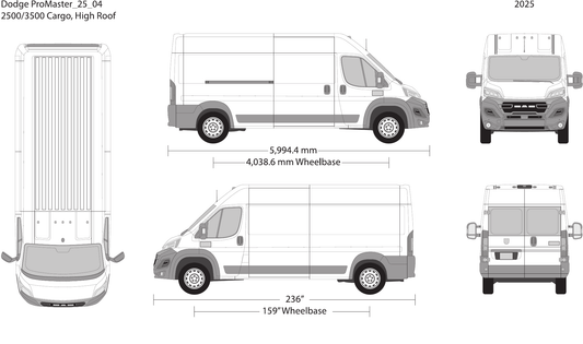 2025 Dodge Promaster vector wrap template V04, Design-Ready PDF - GravBase