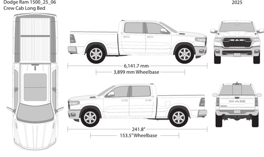 2025 Dodge Ram 1500 vector wrap template V06, Design-Ready PDF - GravBase