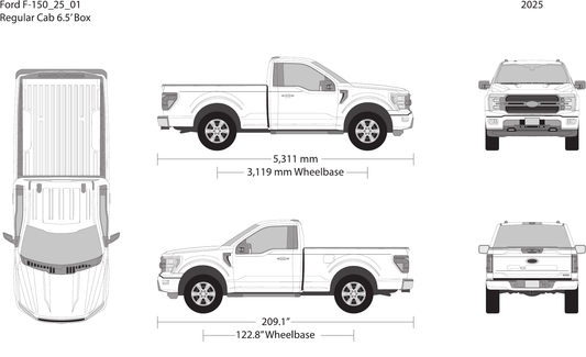 2025 Ford F-150 vector wrap template V01, Design-Ready PDF - GravBase