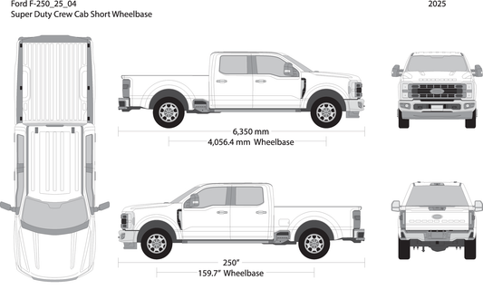 2025 Ford F 250 V04 Vehicle Wrap Template