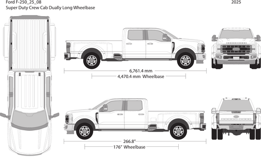 2025 Ford F-250 vector wrap template V08, Design-Ready PDF - GravBase