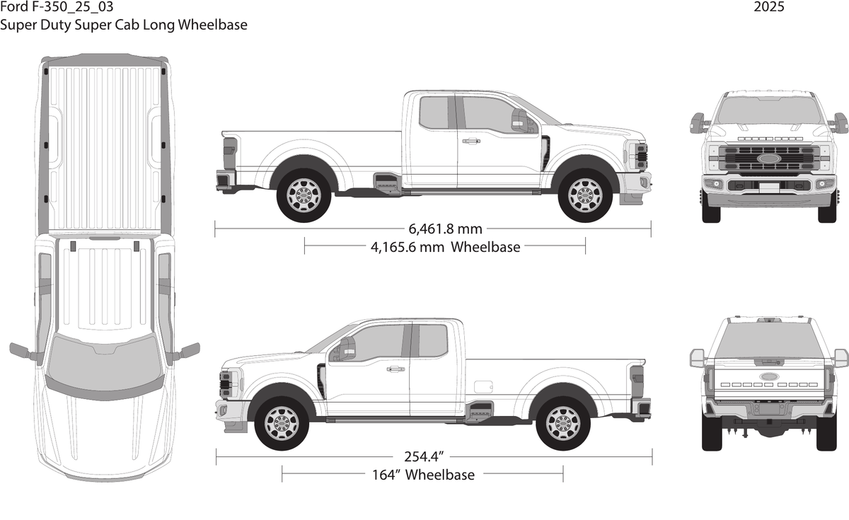 2025 Ford F-350 vector wrap template V03, Design-Ready PDF - GravBase
