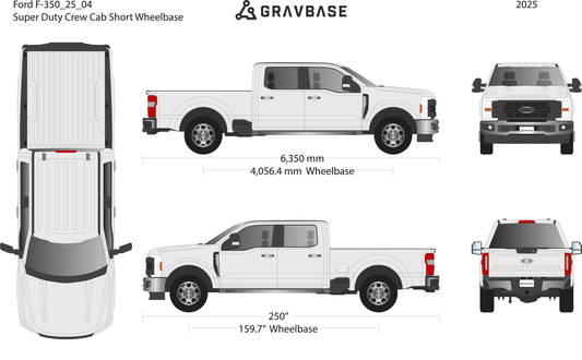2025 Ford F-350 vector wrap template V04, Premium Full Color - GravBase