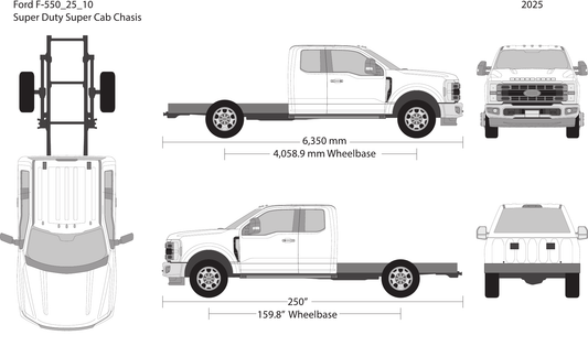 2025 Ford F-550 vector wrap template V10, Design-Ready PDF - GravBase
