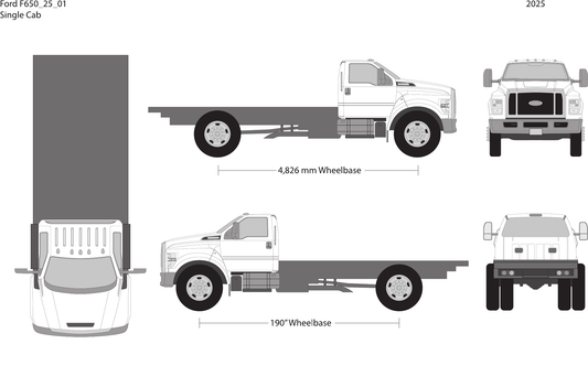 2025 Ford F-650 vector wrap template V01, Design-Ready PDF - GravBase